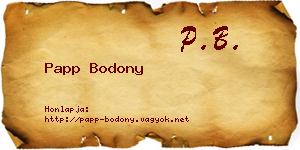 Papp Bodony névjegykártya